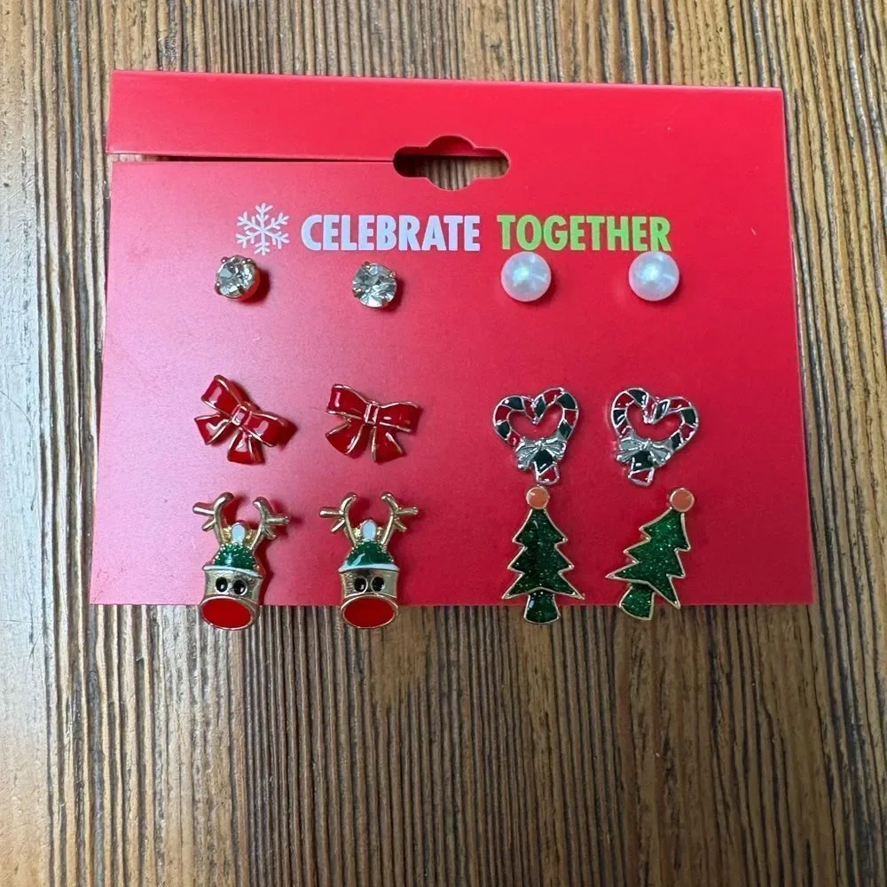 Kohl's Celebrate Together Holiday Earrings Set - Red, Green, Silver